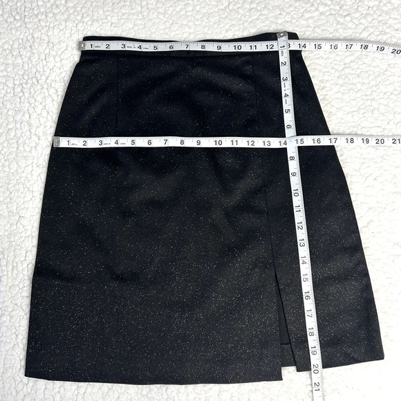 Trussardi Jeans Women's Black Metallic Sparkle Made In Italy Party Skirt Size 44 - Picture 4 of 5